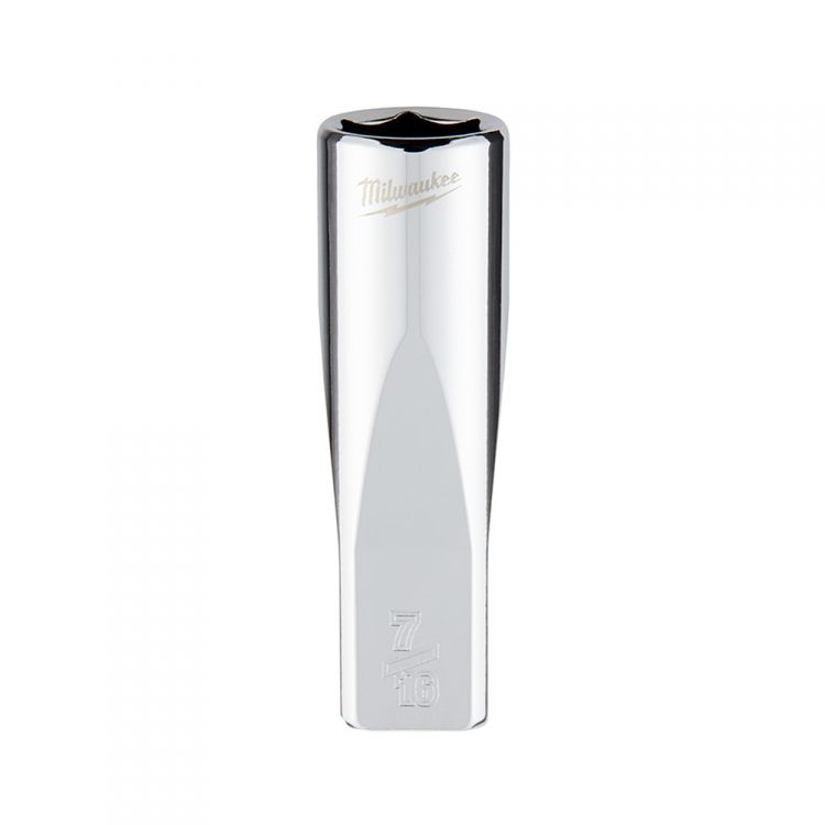 Milwaukee 1/4" x 7/16" 6-Point Chrome Deep Socket - 45-34-9019