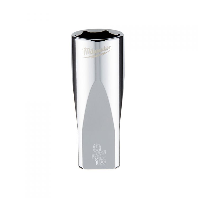 Milwaukee 1/4" x 9/16" 6-Point Chrome Deep Socket - 45-34-9021