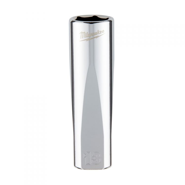 Milwaukee 3/8" x 13mm 6-Point Chrome Deep Socket - 45-34-0013