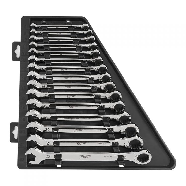 Milwaukee 15-piece Metric Ratcheting Combination Wrench Set - 48-22-9516