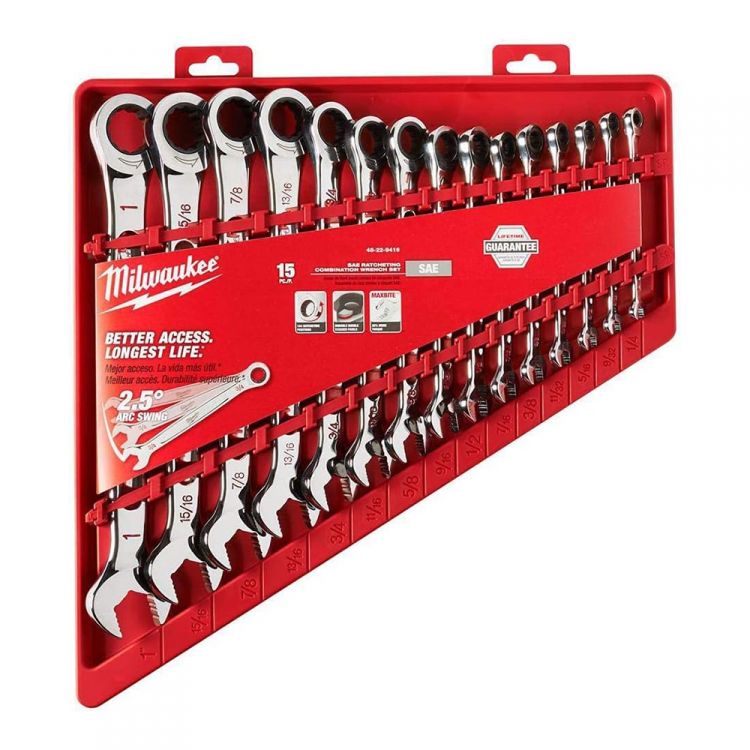 Milwaukee 15-piece SAE Ratcheting Combination Wrench Set - 48-22-9416