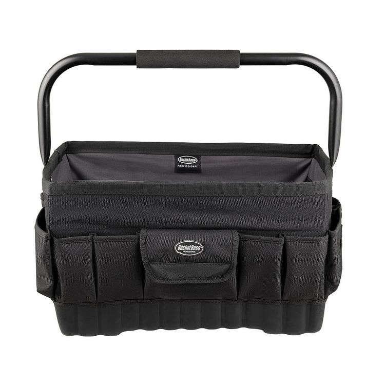 Pull'R BucketBoss 18" x 12", 21-Pockets, Black Tote Tool Bag - 74018