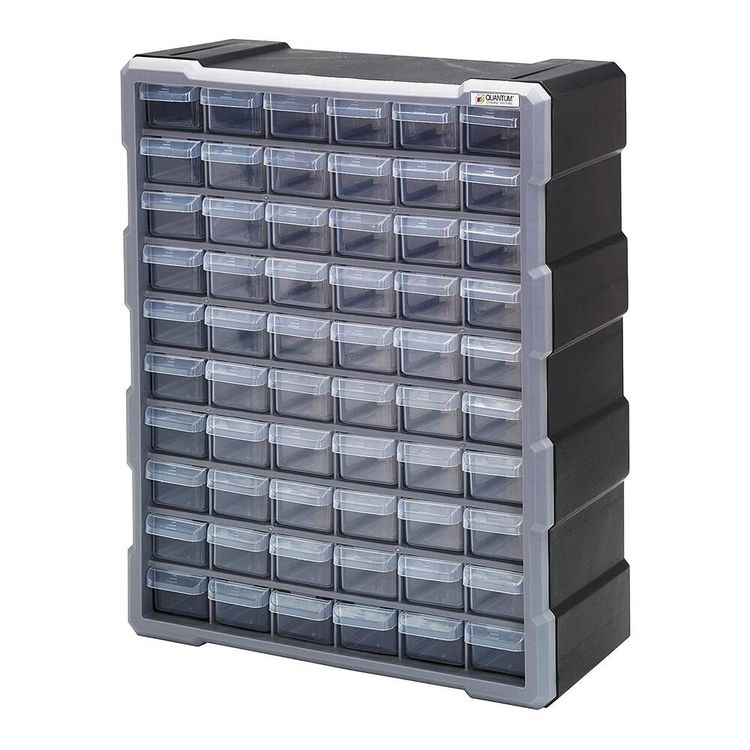 Quantum Plastic Cabinet Storage with 60 Drawers - PDC-60BK