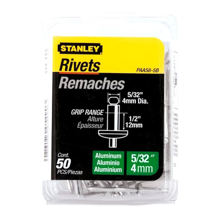 STANLEY 5/32" x 1/2" 50-Pack White Aluminum Rivet - PAA58-5B
