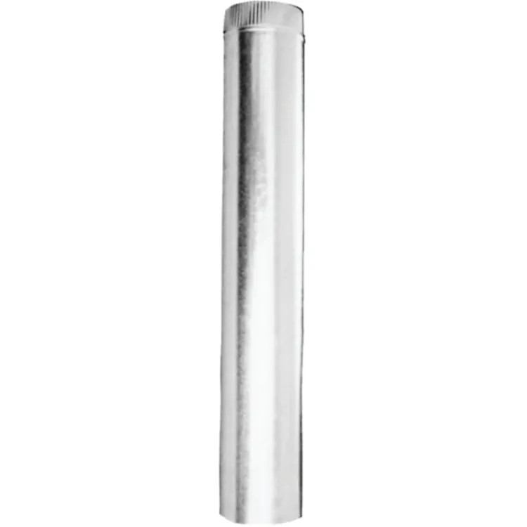 American Metal Double-Wall Gas Vent Pipe, 3-1/2" ID, 3" OD, 18" L, 3" W, Galvanized Steel - 3E18