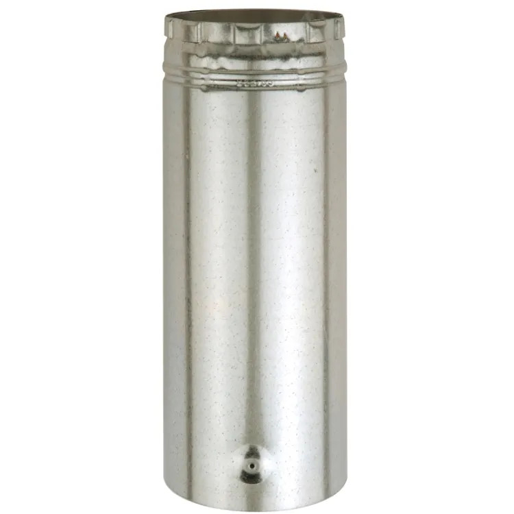American Metal Double-Wall Gas Vent Pipe, 4" OD, 12" L, 4" W, Galvanized Steel - 4E12A