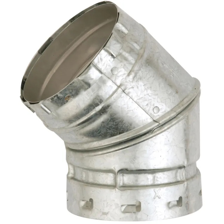 American Metal Double-Wall Gas Vent Pipe, 6-1/2" ID, 6" OD, 24" L, 6" W, Aluminum/Galvanized Steel - 6E24
