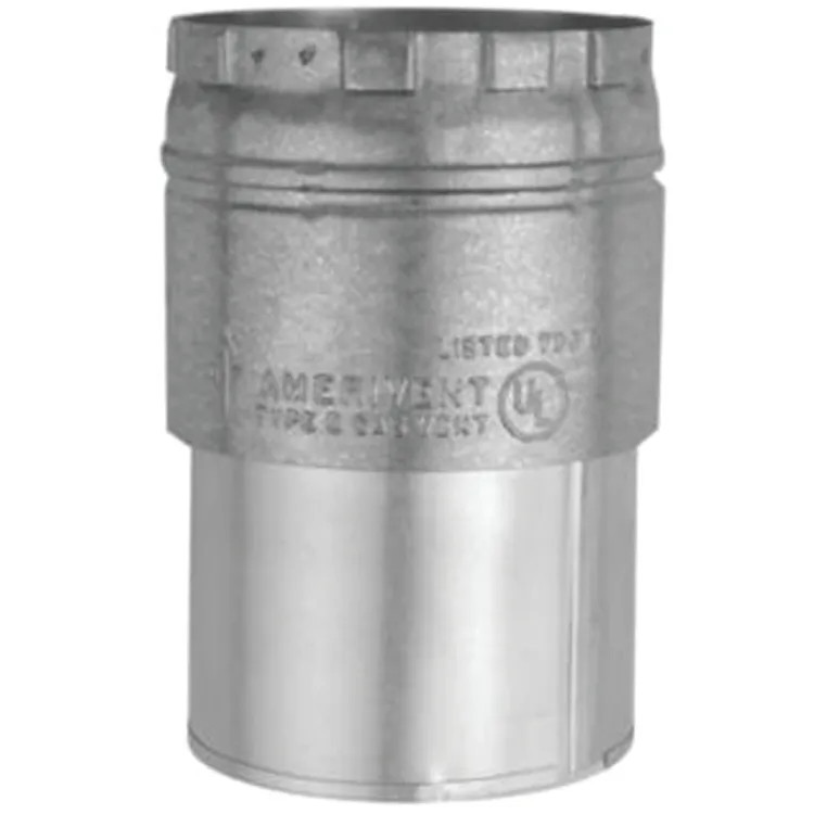 AmeriVent Snap-Lock 3" Diameter Draft Hood Connector, Steel - 3EDC