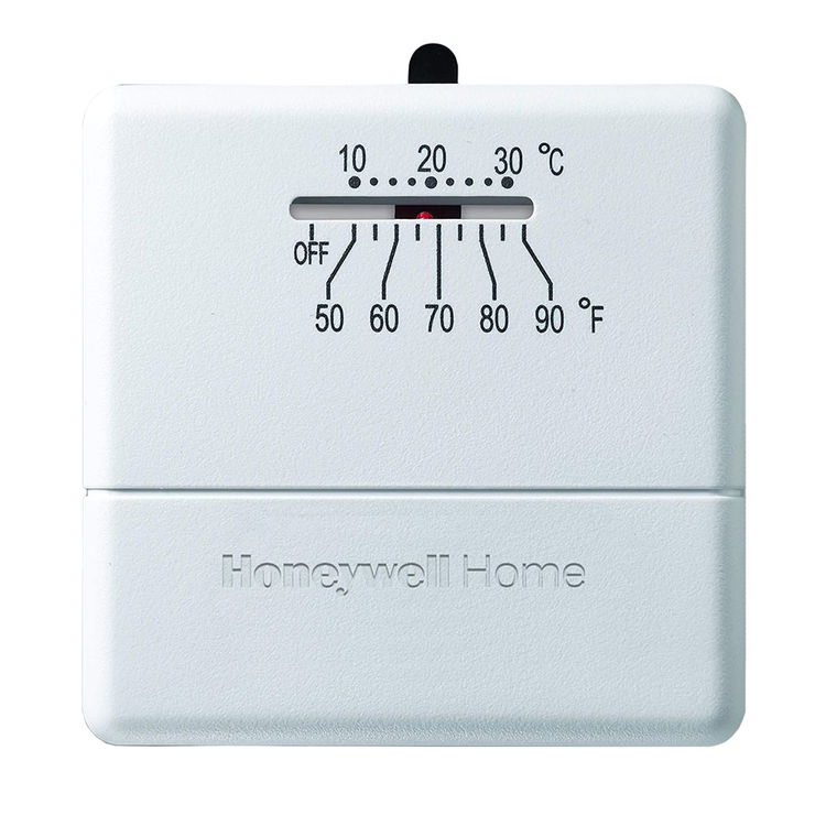 Honeywell Non-Programmable Thermostat, Heat Only, Snap Acting Switch, White - CT33A1009/E1