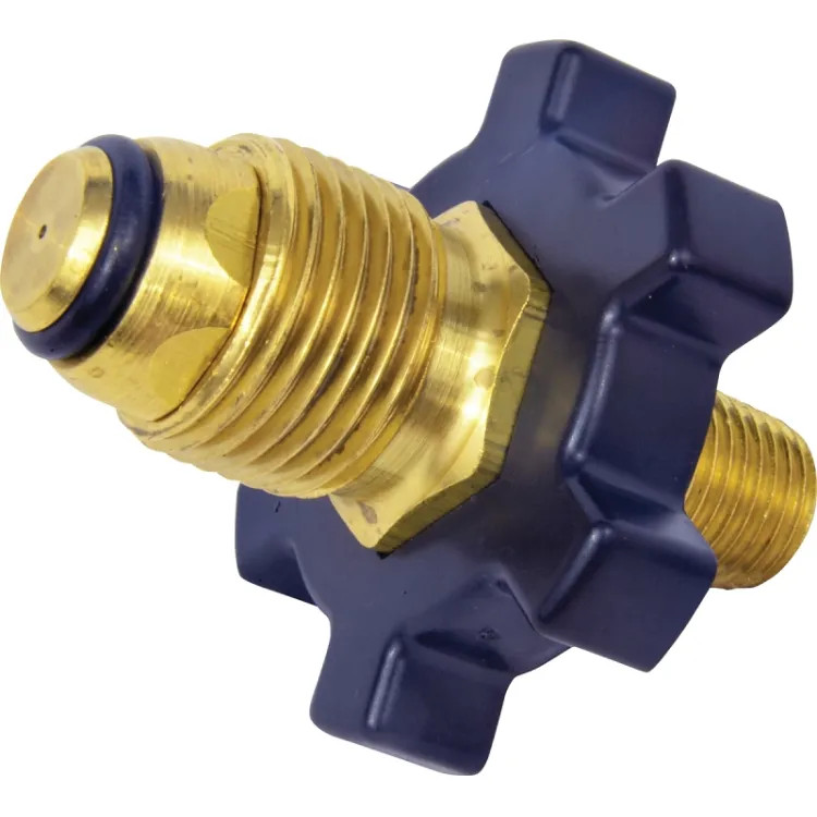 Mr. Heater 9/16” Left Hand Thread x Restricted Flow Soft Nose POL with Handwheel Heater Fitting - F276129