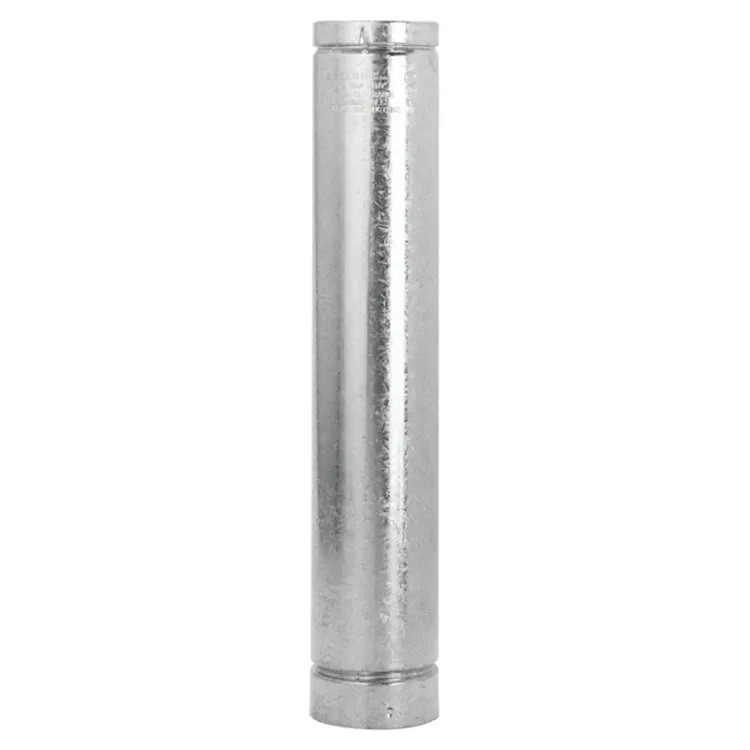 Selkirk 4" x 48" Round Vent Pipe, Galvanized Steel - 104048