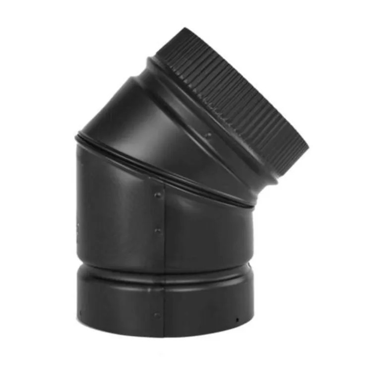 Selkirk DSP 6" Double-Wall 45-Degree Stove Pipe Elbow, Black - DSP6E4-1/266215