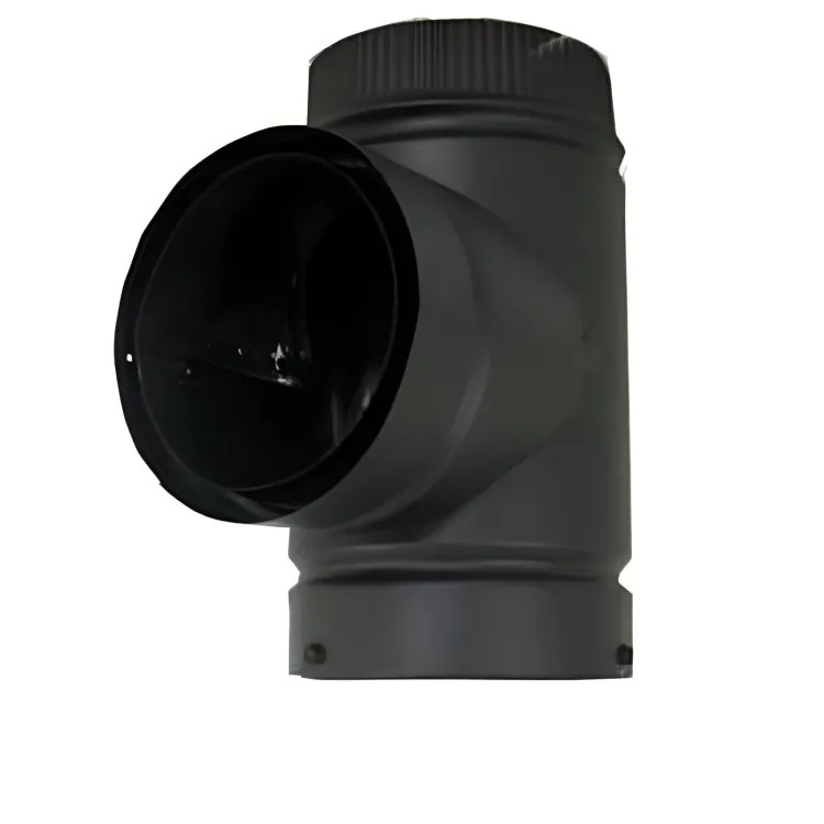 Selkirk Model DSP Double Wall 6" Diameter Tee With Cap, Black - DSP6TE-1