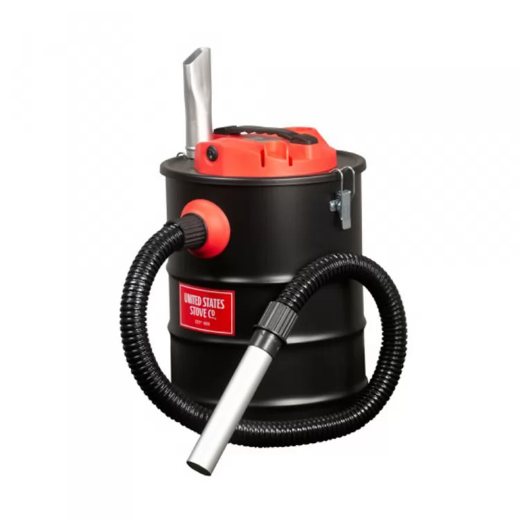 US Stove AV15E Black Metal Ash Vacuum, 6.5-Gallon Capacity