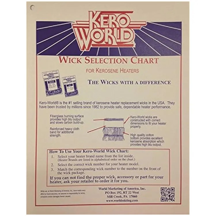 WORLD MARKETING WC-2 CHART KEROSENE HEATER WICK