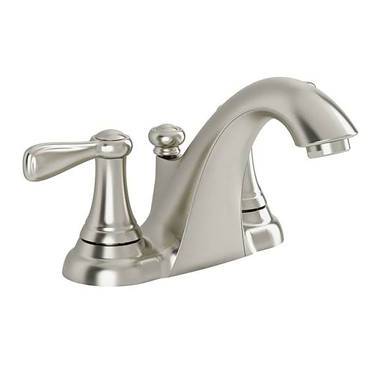 American Standard Marquette Two-Handle Centerset Satin Nickel Bathroom Faucet with Speed Connect Drain, 1.5 GPM, Lever Handles, Lead-Free - 7764SF