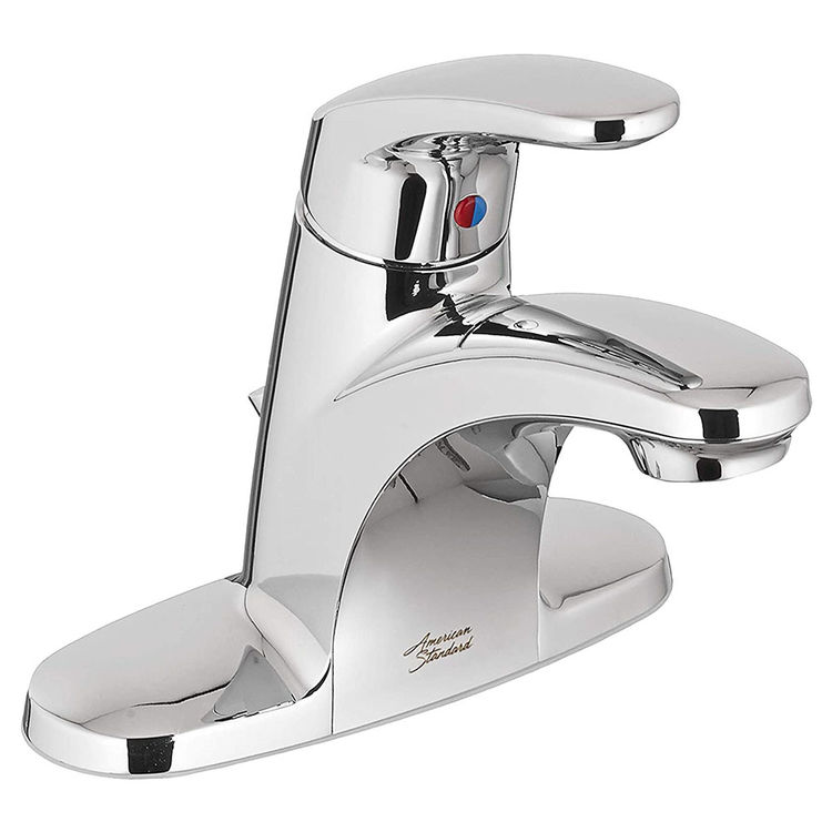 American Standard Cadet 2.0 Single-Lever Handle Centerset Polished Chrome Lavatory Faucet with Plastic Drain, 1.2 GPM, Lead-Free - 9091110.002