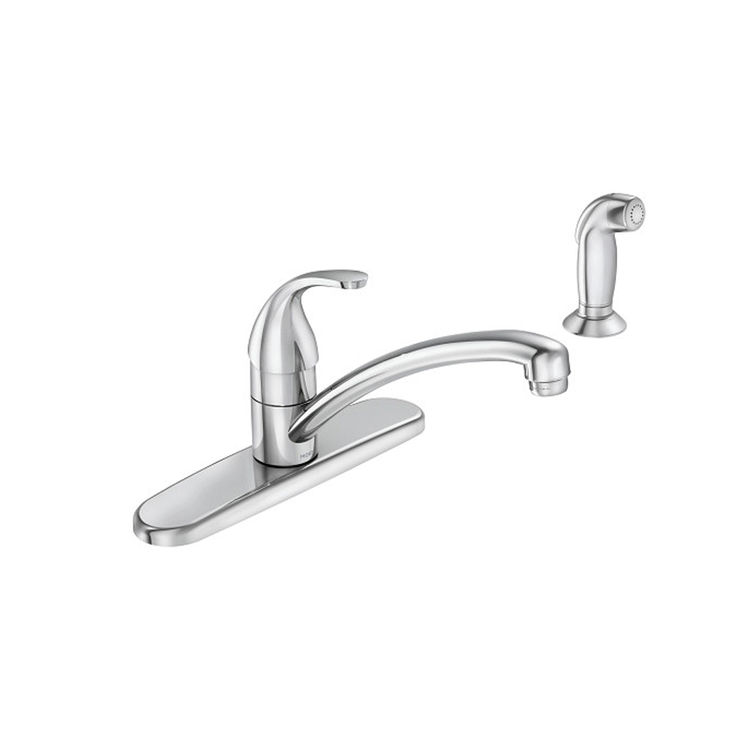 Moen Adler Single-Handle Kitchen Faucet w/ Side Spray, Lever Handle, Chrome - 87604