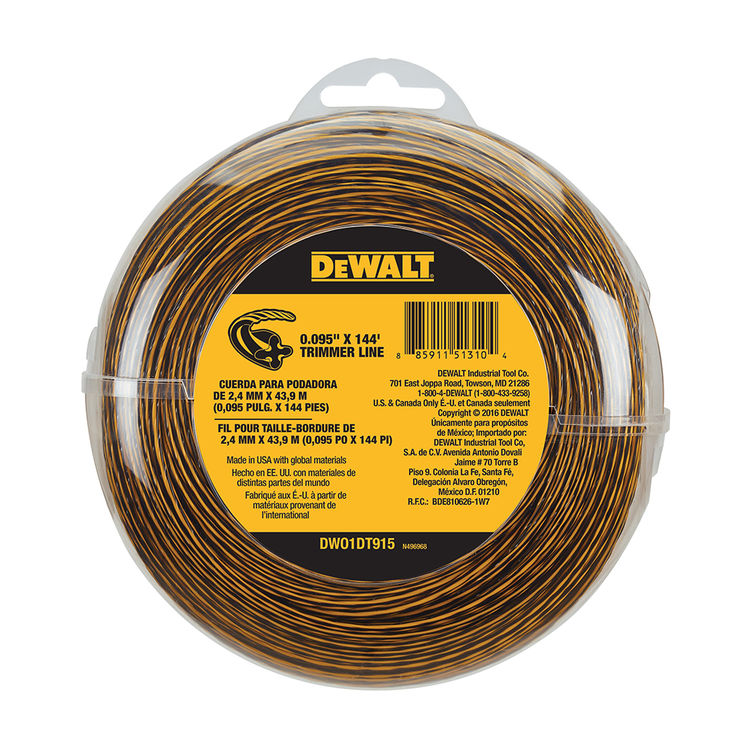 DeWALT DWO1DT915 144Ft Spool 0.095" Trimmer Line