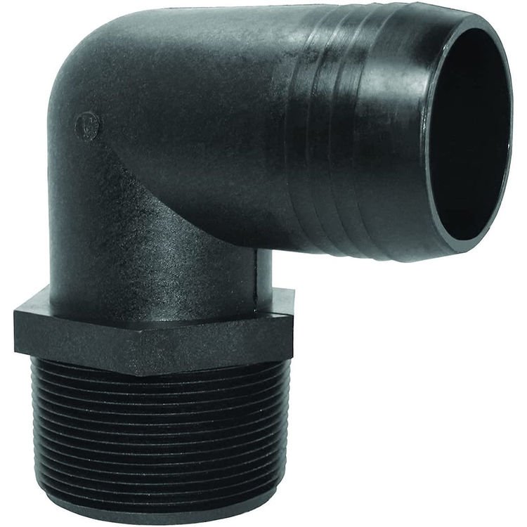 1/4" Polypropylene Hose to Pipe Elbow - Male Pipe Thread x Crimp