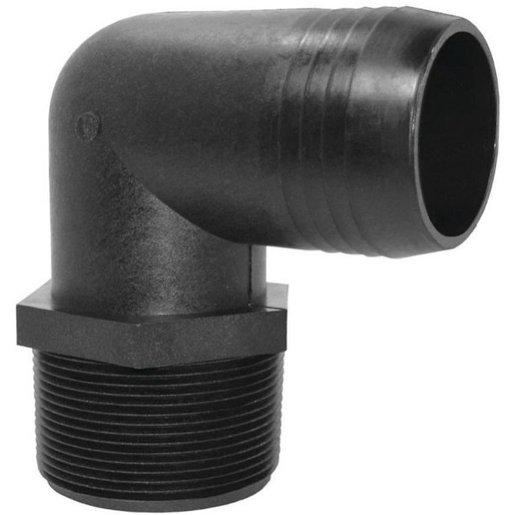 3/8" Polypropylene Hose to Pipe Elbow - Male Pipe Thread x Crimp