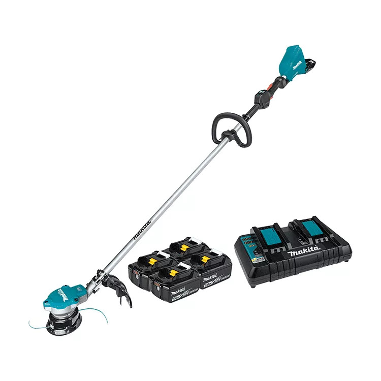 Makita 36V (18V X2) LXT Lithium-Ion, Extreme Protection Technology (XPT), String Trimmer Kit with 4 Batteries (5.0Ah), Cordless, Brushless - XRU15PT1