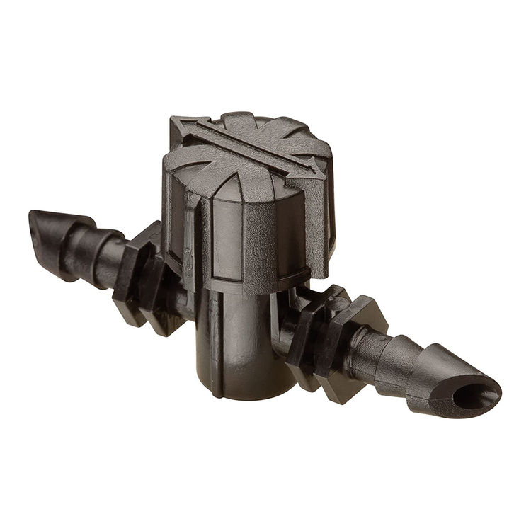 Rain Bird BVAL25-2S Drip Irrigation Universal Barbed On/Off Valve, Fits All Sizes of 1/4" Tubing, 2-Pack, Black