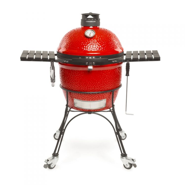 Kamado Joe Classic Joe II 18in Ceramic Grill with Cart and Locking Wheels, 250 sq-in Cooking Space, Red - KJ23RHC
