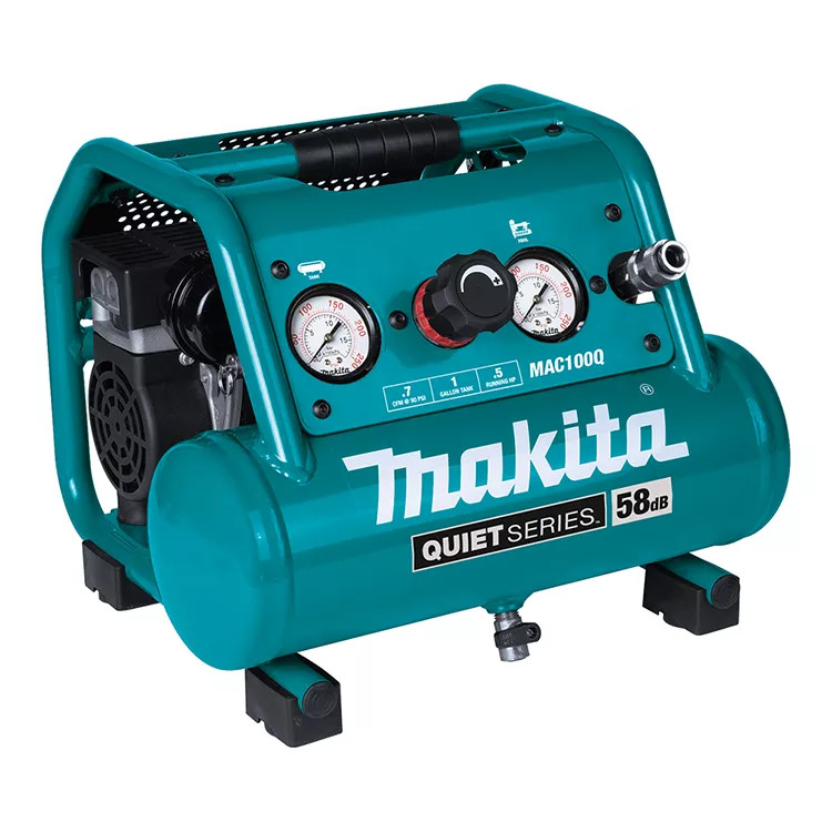 Makita Quiet Series Electric Air Compressor, 1/2 HP, 1 Gallon Compact, Oil‑Free - MAC100Q