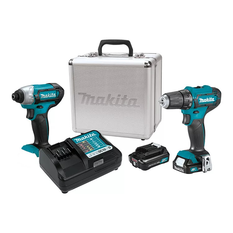 Makita 12V MAX Lithium‑Ion CXT 2.0Ah Cordless Impact Driver and Driver-Drill, 2‑Piece Combo Kit - CT232RX 