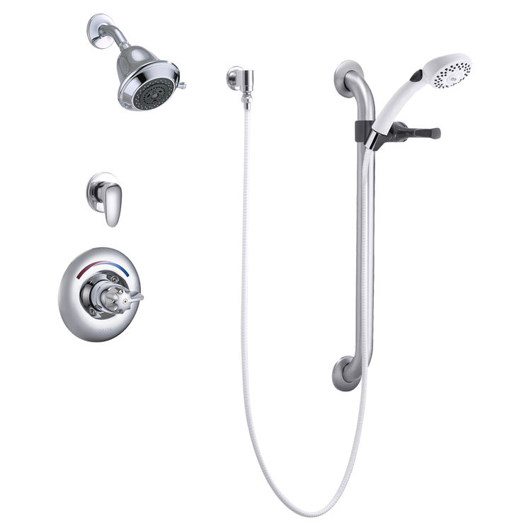 Delta T13H323 Chrome Commercial Dual Shower Trim With Handshower