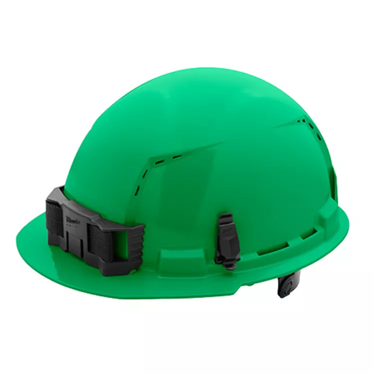 Milwaukee 48-73-1226 Vented Hard Hat with 6pt Ratcheting, Class C, Green - Front Brim