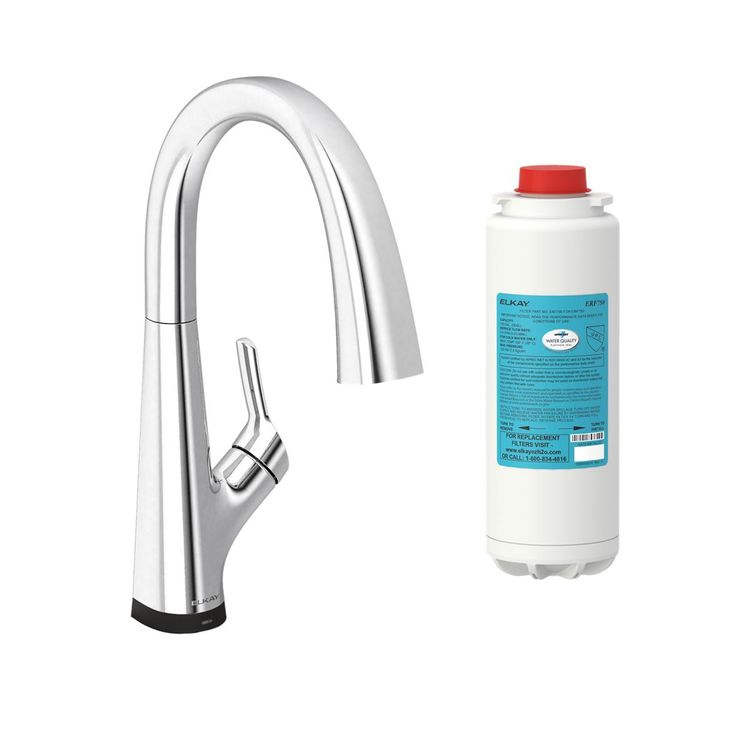 Elkay Avado Single Hole 2-in-1 Kitchen Faucet with Filtered Drinking Water, Chrome - LKAV7051FCR