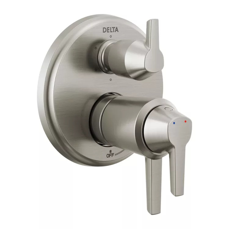 Delta Galeon TempAssure 17T Series Two-Handle Valve Trim w/ 6-Function Diverter, Lever Handles, Lumicoat Stainless Steel - T27T971-SS-PR