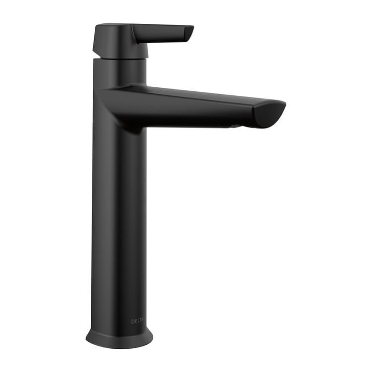 Delta Galeon Top-Handle Mid-Height Matte Black Lavatory Faucet, Less Drain, 1.2 GPM, DIAMOND Seal, Lever Handle - 671-BL-DST