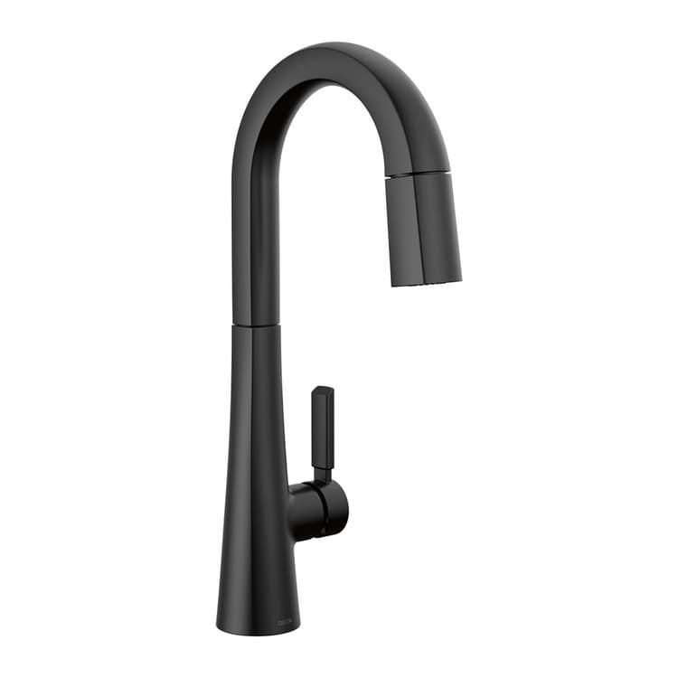 Delta Monrovia Single Handle Pull-Down Bar/Prep Faucet, Matte Black - 9991-BL-DST