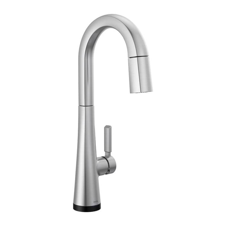 Delta Monrovia Touch2O Single Handle Pull-Down Bar/Prep Faucet, Lumicoat Arctic Stainless -  9991T-AR-PR-DST