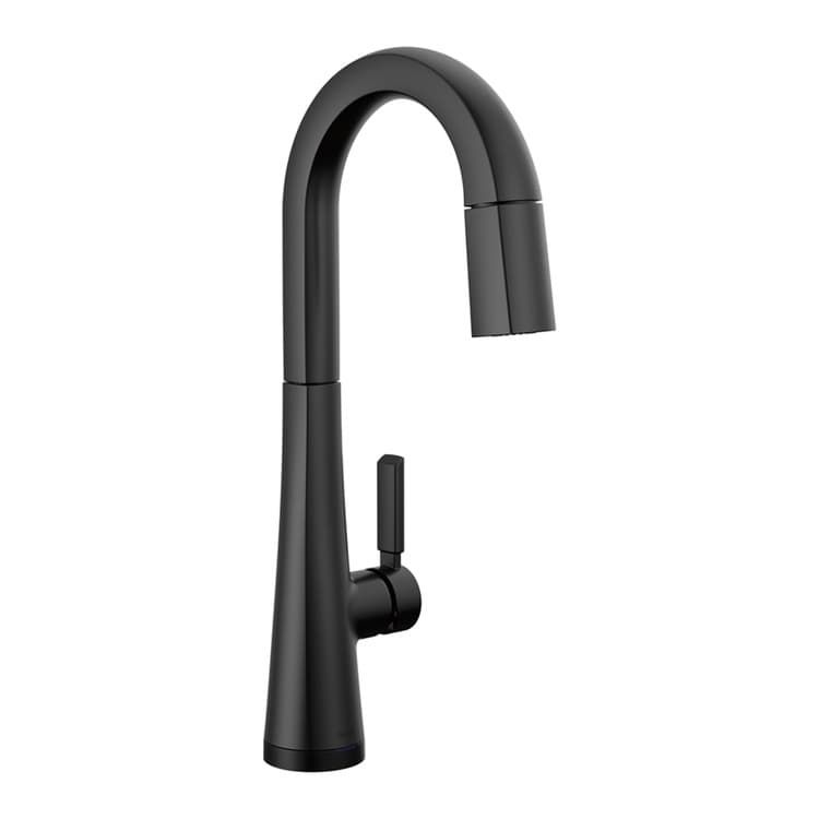 Delta Monrovia Touch2O Single Handle Pull-Down Bar/Prep Faucet, Matte Black - 9991T-BL-DST