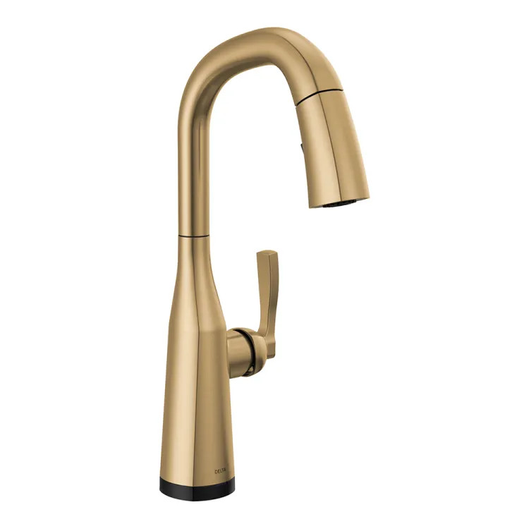 Delta Stryke One-Handle Pull-Down Champagne Bronze Kitchen Faucet, 1.8 GPM, Lever Handle, Diamond Seal, Touch2O, ADA - 9976T-CZ-PR-DST