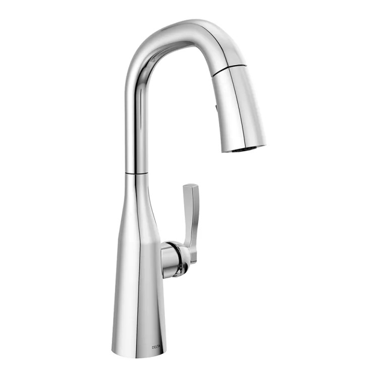 Delta Stryke 10/30/2023 One-Handle Pull-Down Chrome Kitchen Faucet, 1.8 GPM, Lever Handle, Diamond Seal Technology, ADA - 9976-PR-DST