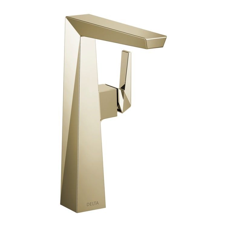 Delta Trillian Polished Nickel Vessel Lavatory Faucet, Less Drain, Lumicoat, 1.2 GPM, Single-Handle, DIAMOND Seal, Lever Handle - 743-PN-PR-DST
