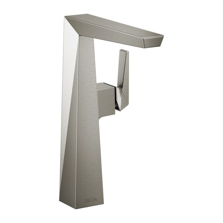 Delta Trillian Stainless Vessel Lavatory Faucet, Less Drain, Lumicoat, 1.2 GPM, Single-Handle, DIAMOND Seal, Lever Handle - 743-SS-PR-DST