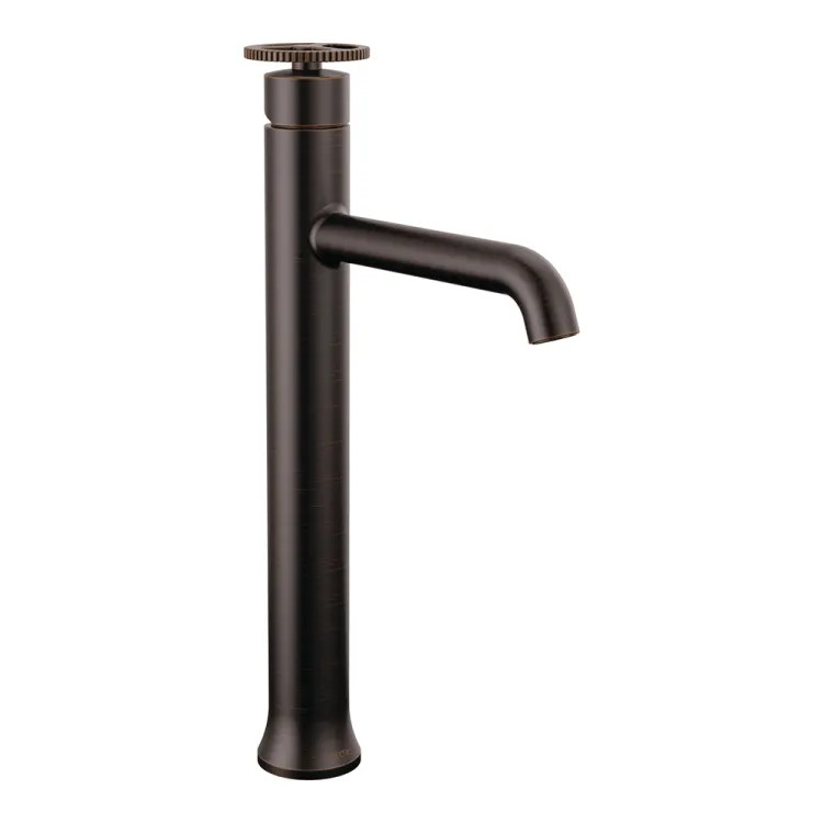 Delta Trinsic Tube Spout Venetian Bronze Vessel Lavatory Faucet, Less Drain, 1.2 GPM, Single-Handle, DIAMOND Seal, Wheel Handle - 758-RB-DST