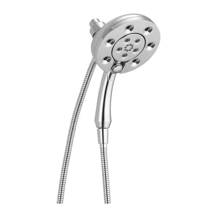 Delta In2ition 4-Setting 2.5 GPM Two-In-One Shower with H2Okinetic Technology, MagnaTite Docking, Push Button Selection, Lumicoat Chrome - 58472-PR