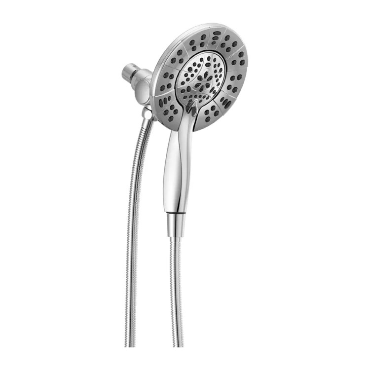 Delta In2ition 4-Setting Two-in-One Shower, Round Head, 1.75 GPM, WaterSense Certified, Touch-Clean Spray Nozzles, Spotshield Brushed Nickel - 58499-SN