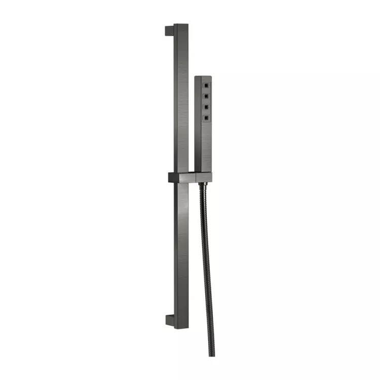 Delta Ara Single-Setting Hand Shower with Slide Bar, H2Okinetic, Self-Cleaning, 1.75 GPM, Lumicoat Black Stainless - 51567-KS-PR