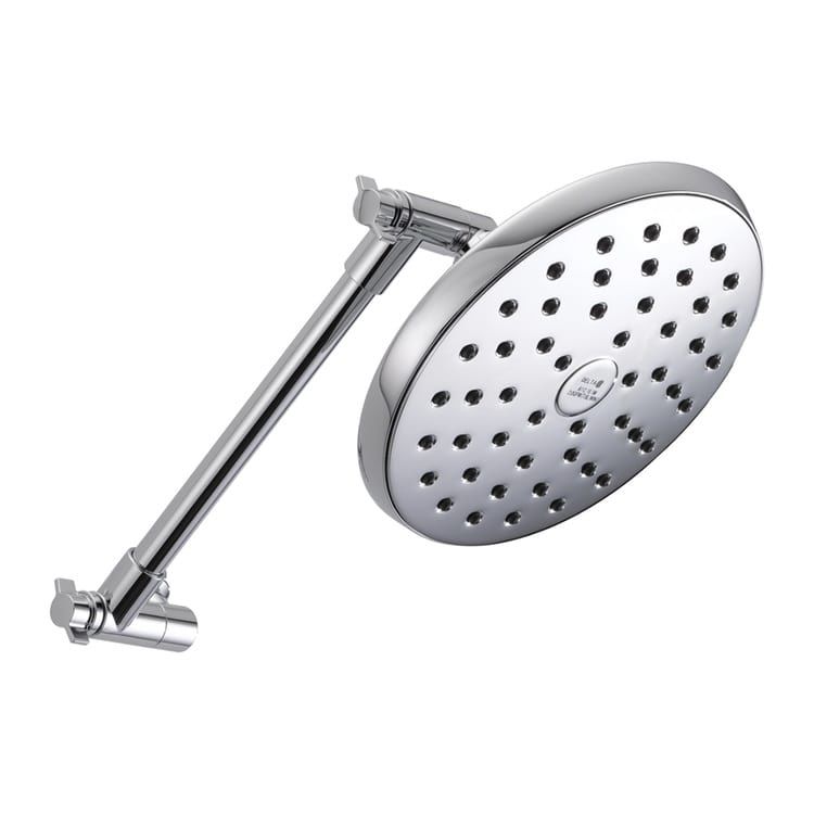Delta 1.75 GPM Single-Spray Setting Raincan Shower Head with Adjustable Arm, Touch-Clean Nozzles, WaterSense Certified, Lumicoat Chrome - 75174C