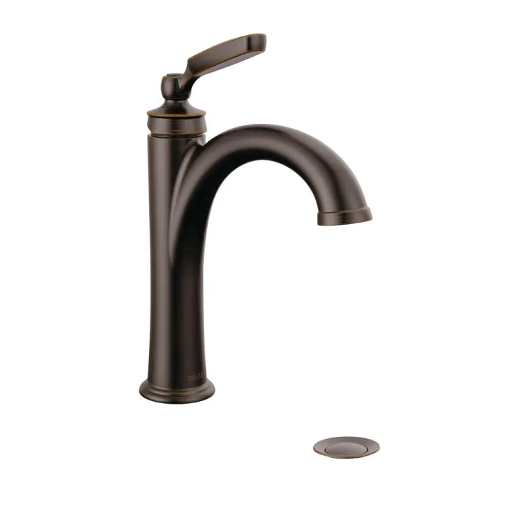 Delta Woodhurst Single-Handle Bathroom Faucet, Deck Mount, 1.2 GPM, Venetian Bronze - 532-RBMPU-DST