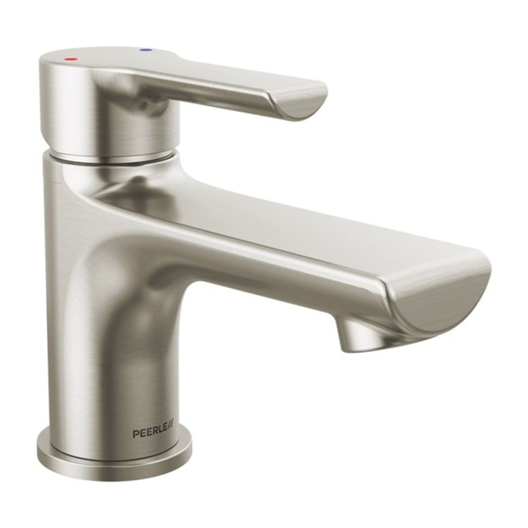 Peerless Flute Single-Hole Bathroom Faucet with 50/50 Pop-Up Drain, Single-Handle, 1.0 GPM, Lever Handle, ADA, WaterSense, Brushed Nickel - P1512LF-BN