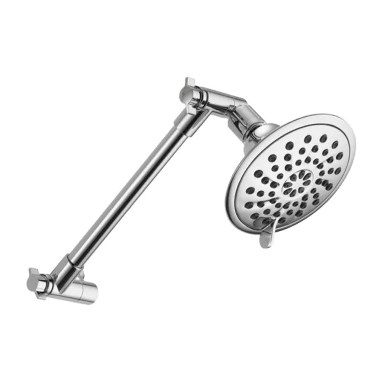 Peerless Three-Setting Wall Mount Round Shower Head with Adjustable Arm, 1.75 GPM, 80 PSI, WaterSense, Chrome - 76375C